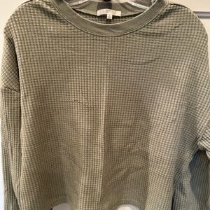 Z Supply long sleeve olive green waffle shirt size medium.